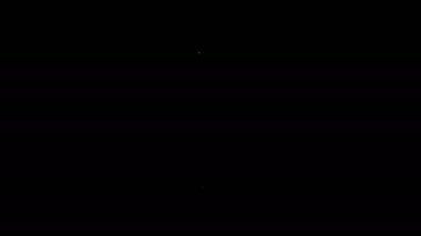 Siyah arkaplanda beyaz çizgi dondurma ikonu var. Güzel sembol. 4K Video hareketli grafik canlandırması