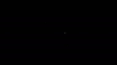 Beyaz çizgi hedef sporu siyah arka planda izole edilmiş bir yarışma ikonu. Atış poligonu ya da silah atışı için sayıları olan temiz bir hedef. 4K Video hareketli grafik canlandırması