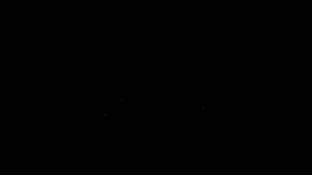 Bílá čára Nárazník auto ikona izolované na černém pozadí. Zábavní park. Dětské zábavní hřiště, rekreační park. Grafická animace pohybu videa 4K — Stock video