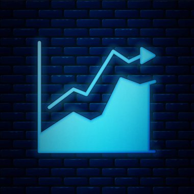 Parlayan neon yağı fiyat artışı simgesi tuğla duvar arka planında izole edildi. Petrol endüstrisi krizi konsepti. Vektör İllüstrasyonu