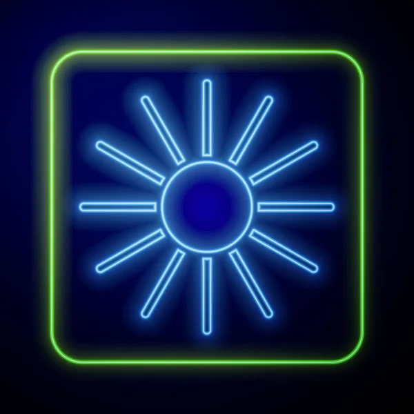Φωτεινό Εικονίδιο Του Ήλιου Που Απομονώνεται Μπλε Φόντο Θερινό Σύμβολο — Διανυσματικό Αρχείο
