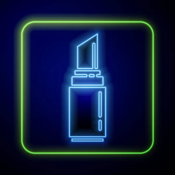 Zářící Neonová Ikona Rtěnky Izolovaná Modrém Pozadí Března Mezinárodní Den — Stockový vektor