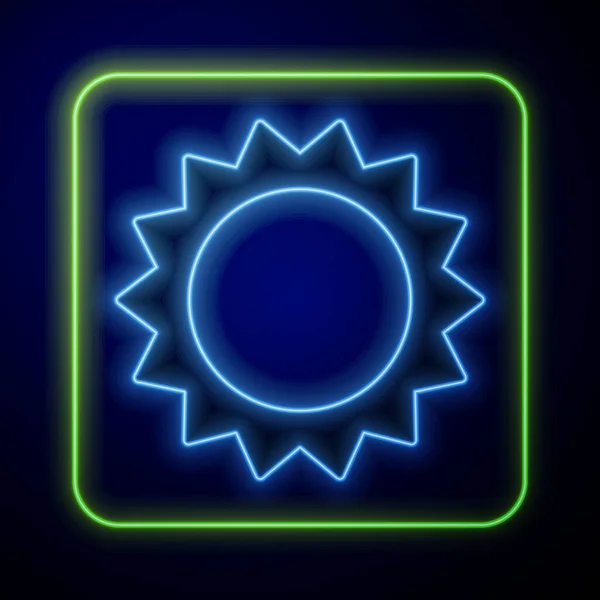 Φωτεινό Εικονίδιο Του Ήλιου Που Απομονώνεται Μπλε Φόντο Θερινό Σύμβολο — Διανυσματικό Αρχείο