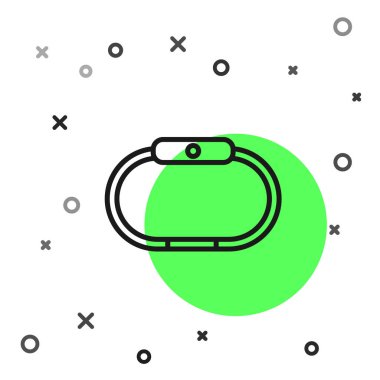 Beyaz arkaplanda siyah çizgi Smartwatch simgesi izole edildi. Vektör İllüstrasyonu