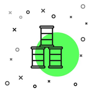 Beyaz arka planda siyah çizgi varil yağı ikonu izole edildi. Vektör İllüstrasyonu