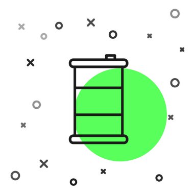 Beyaz arka planda siyah çizgi varil yağı ikonu izole edildi. Vektör İllüstrasyonu