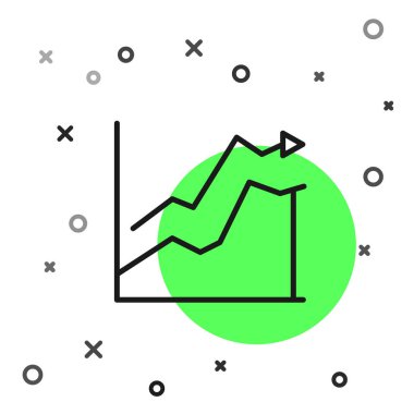Beyaz arka planda siyah çizgi petrol fiyat artışı simgesi izole edildi. Petrol endüstrisi krizi konsepti. Vektör İllüstrasyonu