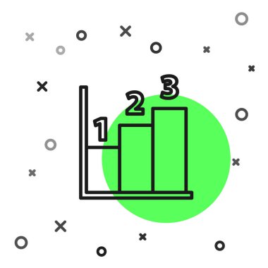 Siyah çizelge, çizelge, çizelge, diyagram, bilgi, beyaz arkaplanda izole edilmiş turta grafik simgesi. Vektör İllüstrasyonu