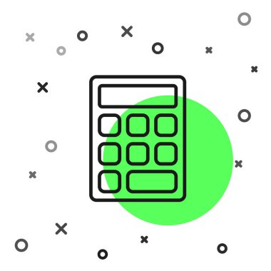 Siyah çizgi üçgen matematik ikonu beyaz arkaplanda izole edildi. Vektör İllüstrasyonu