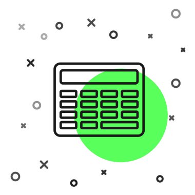 Beyaz arkaplanda siyah çizgi karton simgesi izole edildi. Okul karatahtası. Vektör İllüstrasyonu