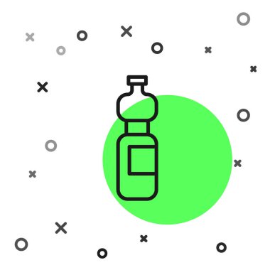 Beyaz arka planda izole edilmiş siyah çizgi su ikonu. Soda su içme tabelası. Vektör İllüstrasyonu