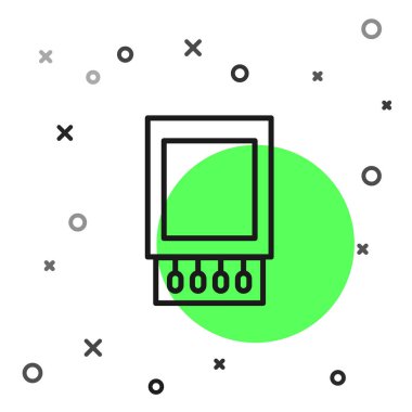 Siyah çizgi kibrit kutusunu aç ve beyaz arkaplanda izole edilmiş simgeyle eşleştir. Vektör İllüstrasyonu