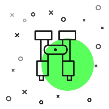 Siyah çizgi Dürbün simgesi beyaz arka plan üzerinde izole. Yazılım işaretini bulun. Casus ekipman sembolü. Vektör İllüstrasyonu