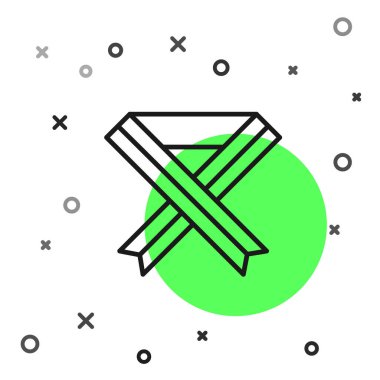 Siyah çizgi göğüs kanseri farkındalık kurdelesi ikonu beyaz arka planda izole edilmiş. Dünya göğüs kanseri günü konsepti. Kadın sağlık hizmeti konsepti. Vektör İllüstrasyonu