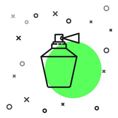 Beyaz arkaplanda siyah çizgi parfüm ikonu izole edildi. 8 Mart. Uluslararası Mutlu Kadınlar Günü. Vektör İllüstrasyonu