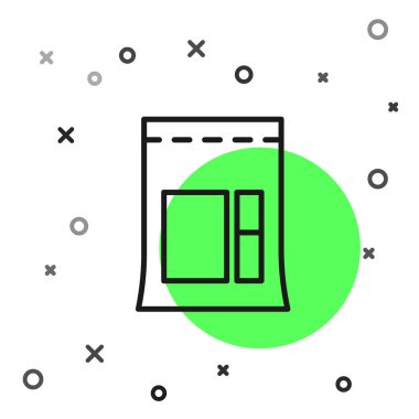 Siyah çizgili çimento torbası simgesi beyaz arkaplanda izole edilmiş. Vektör İllüstrasyonu