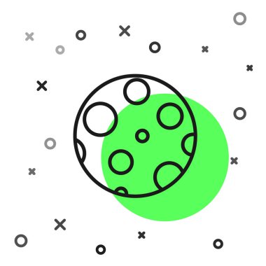 Beyaz arkaplanda siyah çizgi ay simgesi izole edildi. Vektör İllüstrasyonu