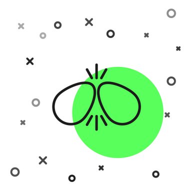 Siyah çizgi Paskalya yumurtaları ikonu beyaz arka planda izole edilmiş. Birbirini kıran iki yumurta. Mutlu Paskalyalar. Vektör İllüstrasyonu