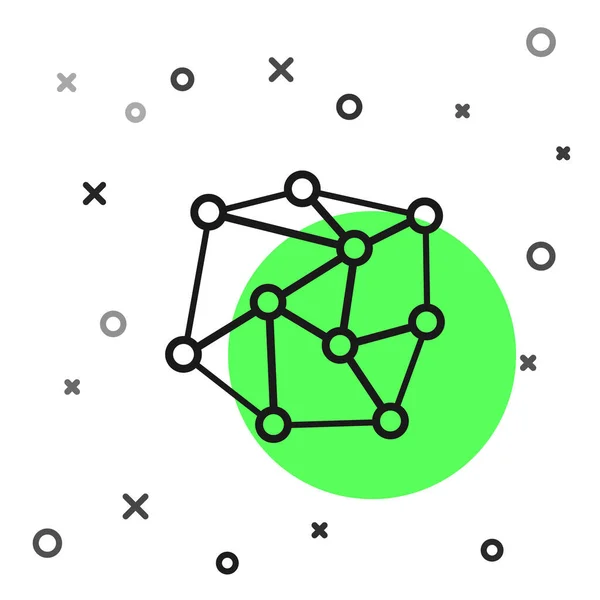 Μαύρη Γραμμή Εικονίδιο Του Νευρωνικού Δικτύου Απομονωμένο Λευκό Φόντο Τεχνητή — Διανυσματικό Αρχείο