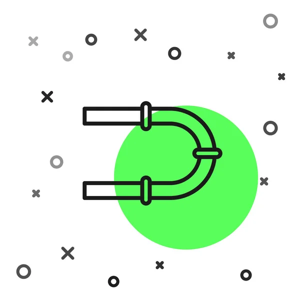 Zwarte Lijn Industrie Metalen Pijp Pictogram Geïsoleerd Witte Achtergrond Vector — Stockvector