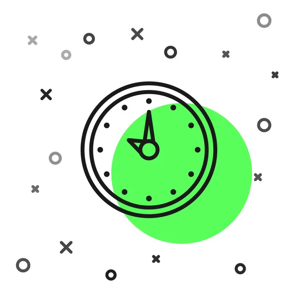 Icono Reloj Línea Negra Aislado Sobre Fondo Blanco Símbolo Tiempo — Archivo Imágenes Vectoriales