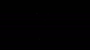 Siyah arka planda izole edilmiş erkek simgesi için beyaz çizgili elektrikli tıraş bıçağı. Elektrikli tıraş makinesi. 4K Video hareketli grafik canlandırması