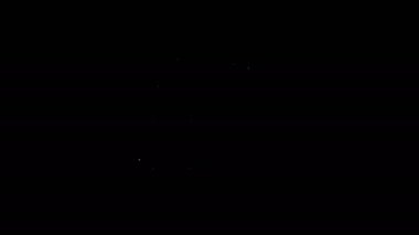 Beyaz çizgi tıraş losyonu simgesi siyah arkaplanda izole edilmiş. Parfüm spreyi ikonu. Erkek parfüm şişesi. 4K Video hareketli grafik canlandırması