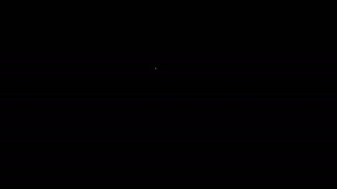 Beyaz çizgi saç fırçası simgesi siyah arkaplanda izole edildi. Taraklı saç işareti. Berber sembolü. 4K Video hareketli grafik canlandırması