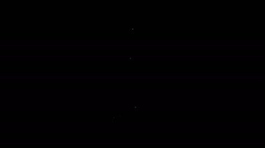 Beyaz çizgi. El aynası simgesi siyah arkaplanda izole edilmiş. 4K Video hareketli grafik canlandırması