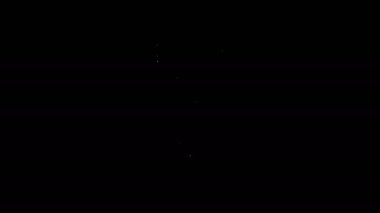 Beyaz çizgili tıraş makinesi simgesi siyah arkaplanda izole edilmiş. 4K Video hareketli grafik canlandırması