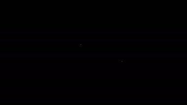 Beyaz çizgili tıraş köpüğü siyah arka planda izole edilmiş el simgesi. Tıraş köpüğü. 4K Video hareketli grafik canlandırması