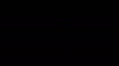 Beyaz çizgi klasik berber dükkânı ikonu siyah arka planda izole edilmiş. Berber dükkanı direği sembolü. 4K Video hareketli grafik canlandırması