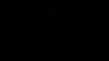 Siyah arka planda izole edilmiş beyaz çizgi sokak tabelasında bira simgesi var. Reklamlar için uygun bar, kafe, bar, restoran. 4K Video hareketli grafik canlandırması