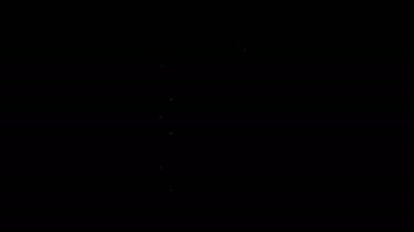 Beyaz çizgi Metal bira fıçısı ikonu siyah arka planda izole edildi. 4K Video hareketli grafik canlandırması