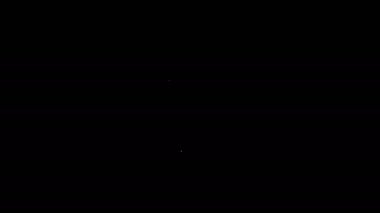 Siyah arka planda izole edilmiş beyaz çizgi bira ikonu. 4K Video hareketli grafik canlandırması