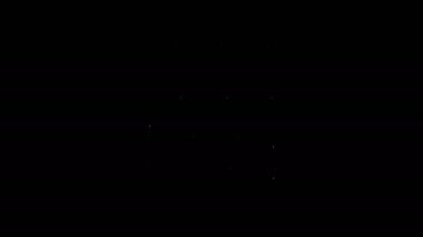 Siyah arkaplanda beyaz çizgi halinde bira şişesi simgesi var. Tahta kutu ve bira şişeleri. Kutu bira kutusu tabelası. 4K Video hareketli grafik canlandırması