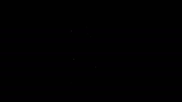 Witte lijn Scheergel schuim pictogram geïsoleerd op zwarte achtergrond. Scheerschuim. 4K Video motion grafische animatie — Stockvideo