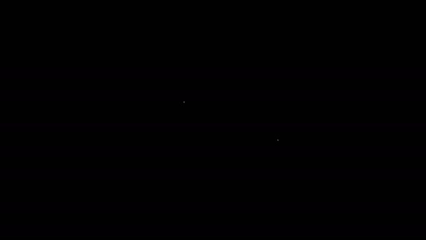 Vit linje Rakgel skum på hand ikon isolerad på svart bakgrund. Rakkräm. 4K Video motion grafisk animation — Stockvideo