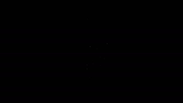 Witte lijn Bier fles pictogram geïsoleerd op zwarte achtergrond. 4K Video motion grafische animatie — Stockvideo
