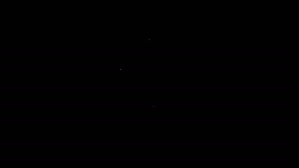 白い線黒の背景に隔離されたチキンの脚のアイコン。チキン・ドラムスティック。4Kビデオモーショングラフィックアニメーション — ストック動画