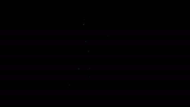 Ligne blanche Bouteille de bière et icône de baril en bois isolé sur fond noir. Animation graphique de mouvement vidéo 4K — Video