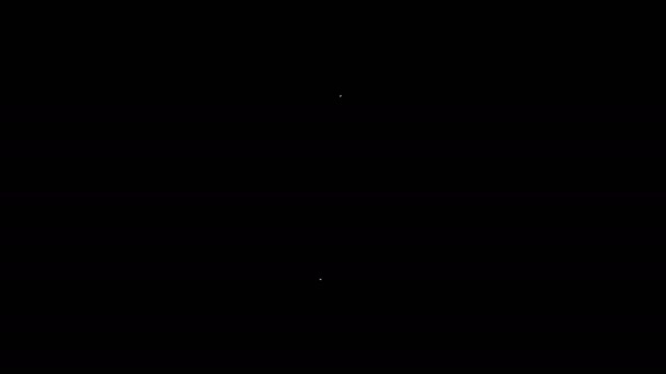 白い線黒の背景に孤立プレッツェルアイコン。ドイツの快適な食品ペストリー。オクトーバーフェストの祭り。4Kビデオモーショングラフィックアニメーション — ストック動画