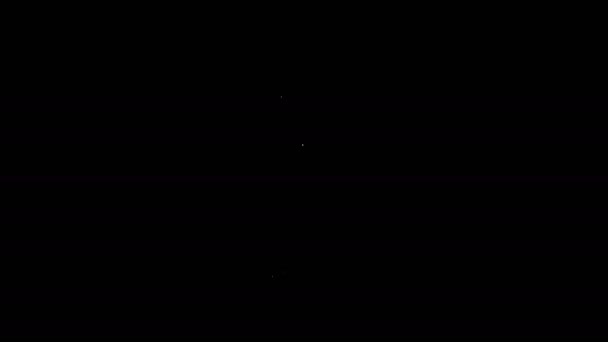 Linea bianca Icona in vetro di birra isolata su sfondo nero. Animazione grafica 4K Video motion — Video Stock