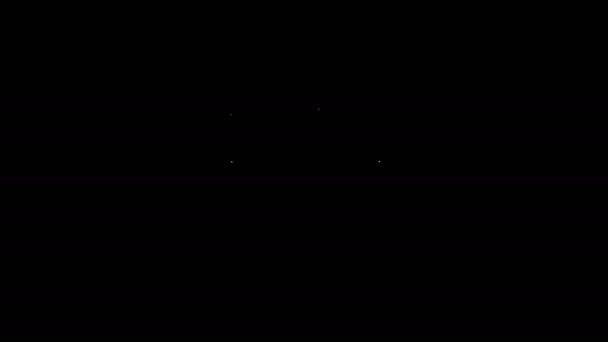 Bílá čára Skleněná ikona piva izolovaná na černém pozadí. Grafická animace pohybu videa 4K — Stock video