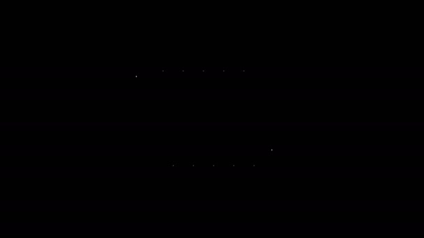 Biała linia Ikona instrumentu muzycznego na czarnym tle. Klasyczny bayan, harmoniczny. 4K Animacja graficzna ruchu wideo — Wideo stockowe