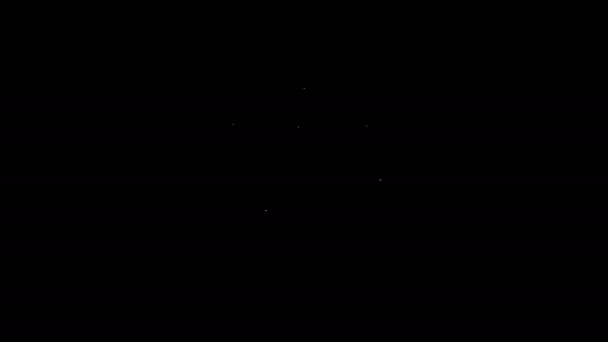 Línea blanca Icono de vaso de cerveza aislado sobre fondo negro. Animación gráfica de vídeo 4K — Vídeos de Stock