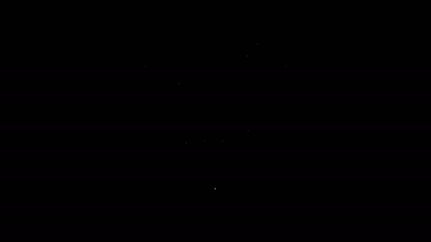Bílá čára Ulice s nápisem Ikona piva izolované na černém pozadí. Vhodné pro inzeráty bar, kavárna, hospoda, restaurace. Grafická animace pohybu videa 4K — Stock video