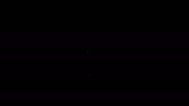 Beyaz çizgi bira ikonu siyah arkaplanda izole edildi. 4K Video hareketli grafik canlandırması