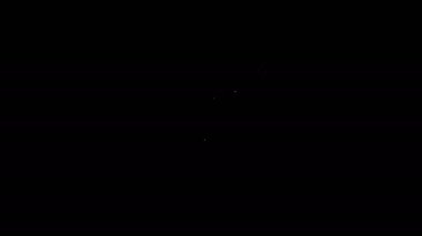 Beyaz çizgi kafa avlama konsepti simgesi siyah arka planda izole edildi. İş hedefi ya da İstihdam tabelası. İş için insan kaynakları ve adam toplama. 4K Video hareketli grafik canlandırması