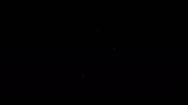 Beyaz çizgi insan ve siyah arka planda izole edilmiş ikon içerisindeki ekipman. Yapay zeka. Beyin işaretini düşünüyorum. Beynin sembol çalışması. 4K Video hareketli grafik canlandırması